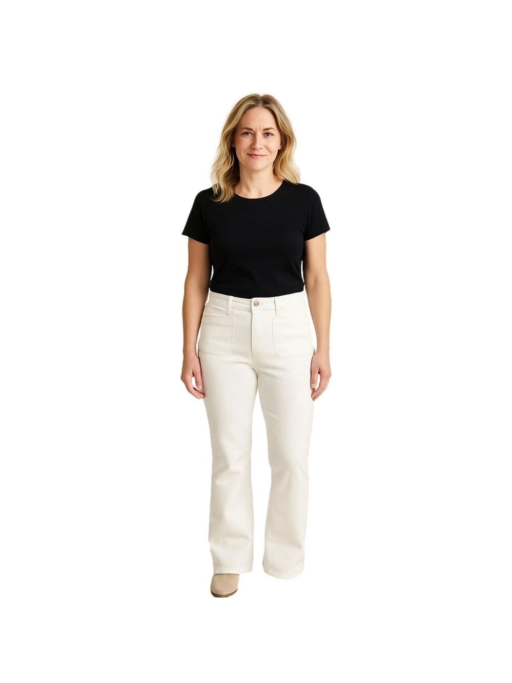 Universal Thread Flare Jeans High Rise White Denim Size 12S